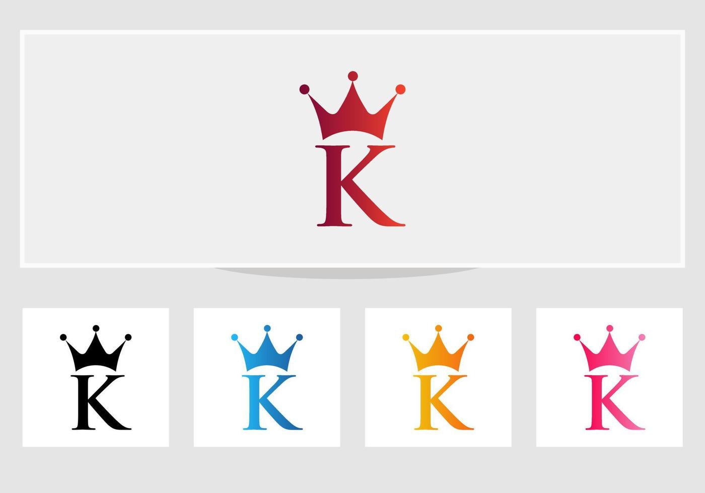 brev k krona logotyp design vektor