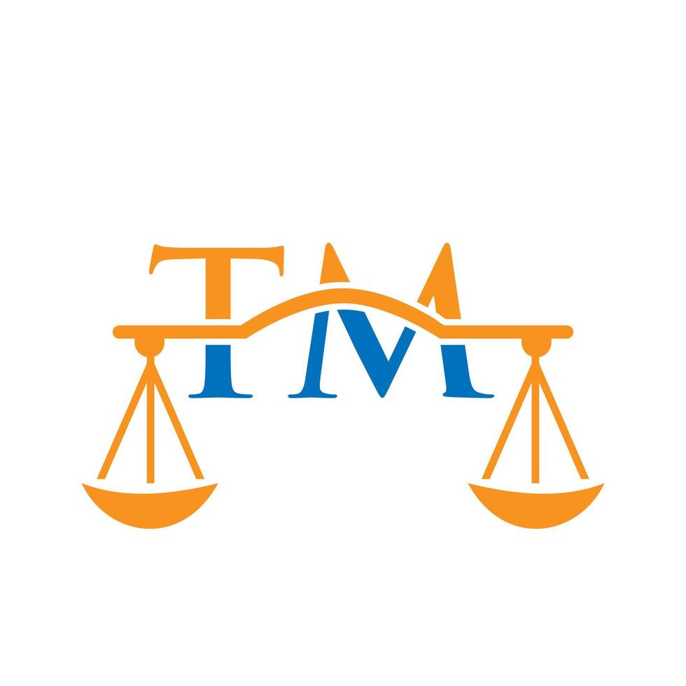 Anwaltskanzlei Letter tm Logo-Design. Anwalt Zeichen vektor