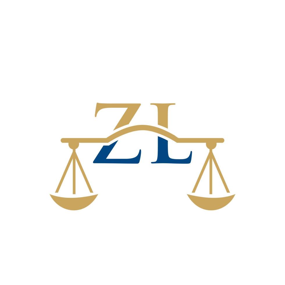 Anwaltskanzlei Buchstabe zl Logo-Design. Anwalt Zeichen vektor