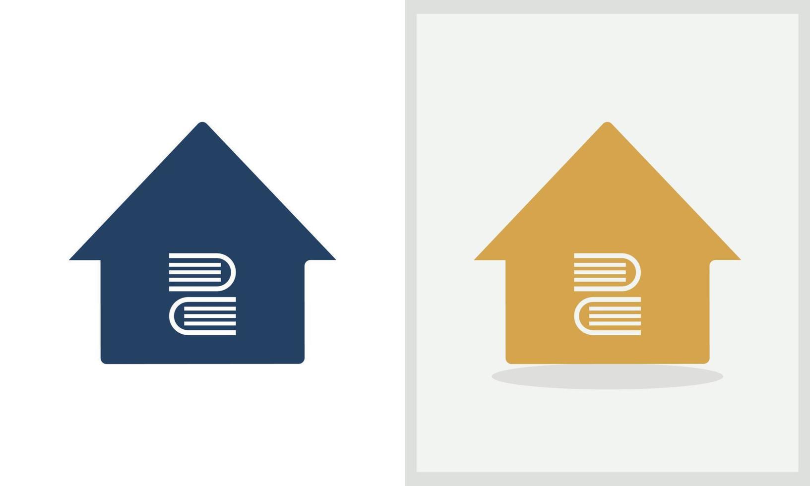 Buchhaus-Logo-Design. Home-Logo mit Buchkonzeptvektor. Buch- und Home-Logo-Design vektor
