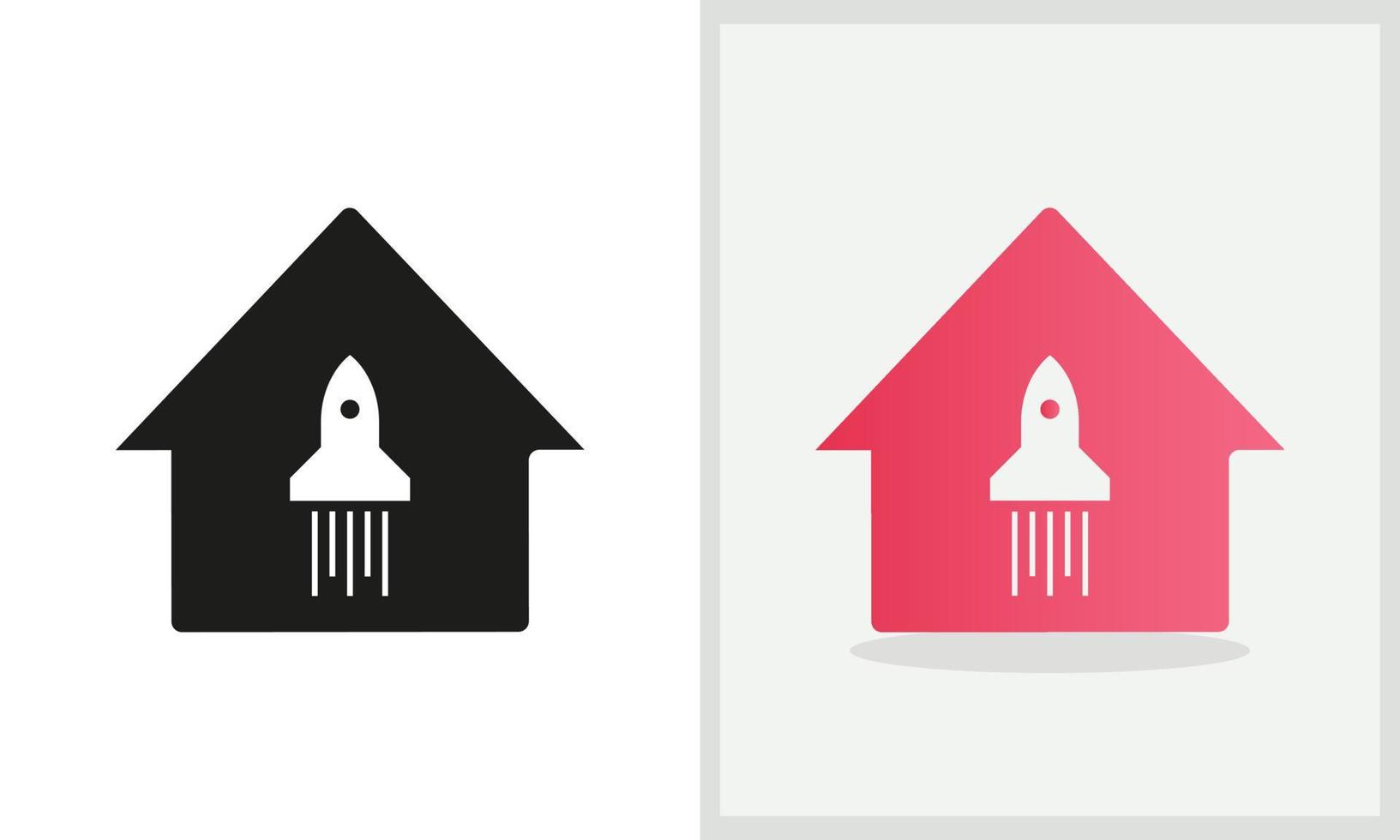 Reisehaus-Logo-Design. home logo mit flugzeugkonzeptvektor. reise- und home-logo-design vektor