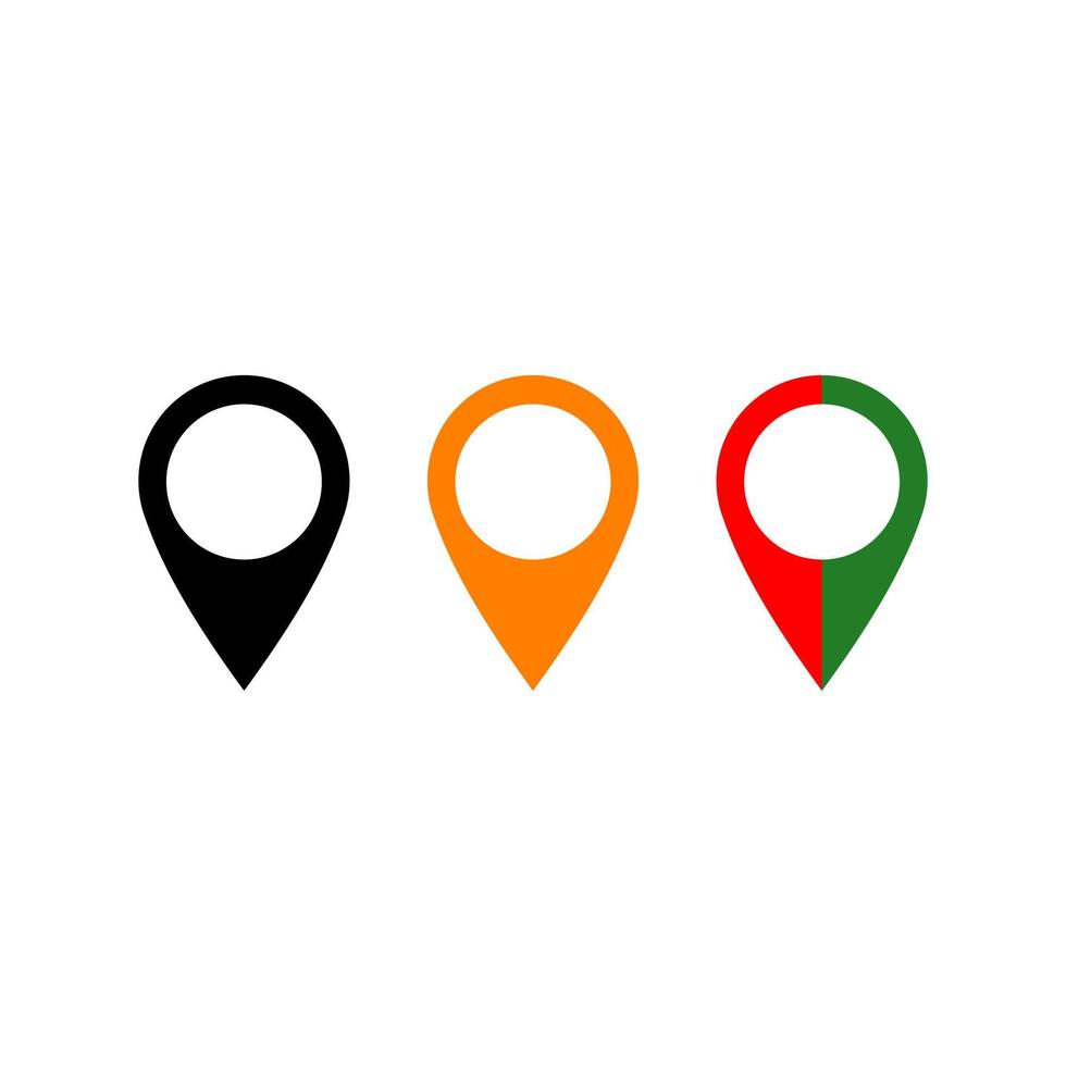 Vorlage für Standortsymbole. Navigationskarte, GPS, Richtung, Ort, Kompass, Kontakt, Suchkonzept-Vektordesign auf weißem Hintergrund vektor