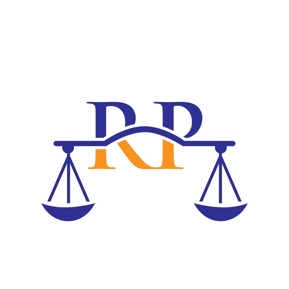 Buchstabe rp Anwaltsrecht Logo Design Vektorvorlage vektor