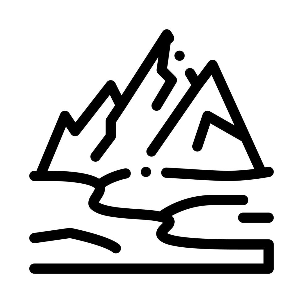 Hochgebirge Gelände Symbol Vektor Umriss Illustration