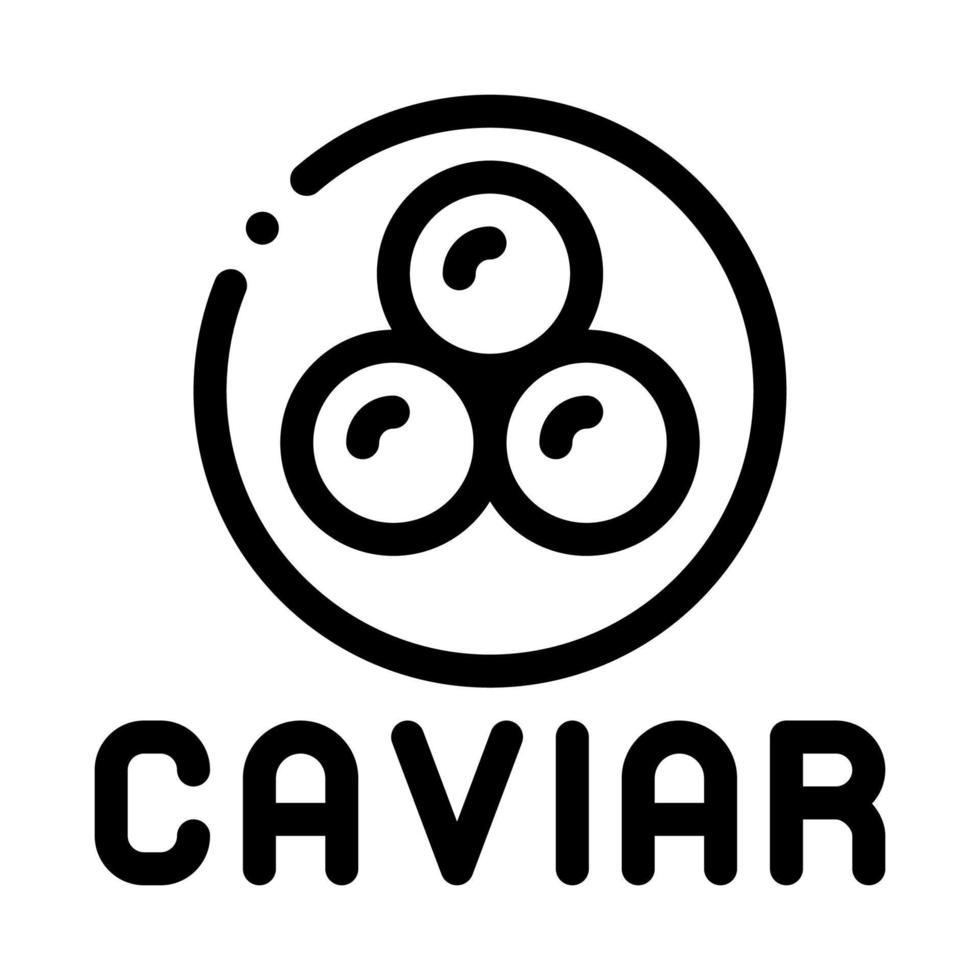 Kaviar-Meeresfrüchte-Symbol-Vektor-Umriss-Illustration vektor