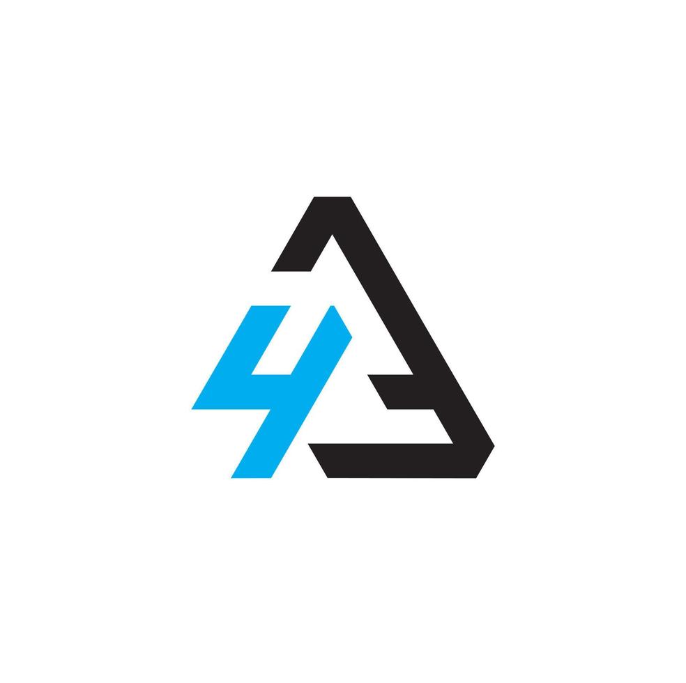 4a eller a4 abstrakt monogram logotyp design vektor mallar i triangel form