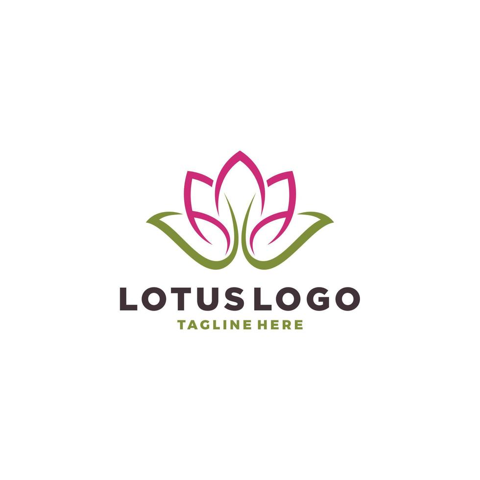 vektor lotus skönhet logotyp design med kreativ begrepp