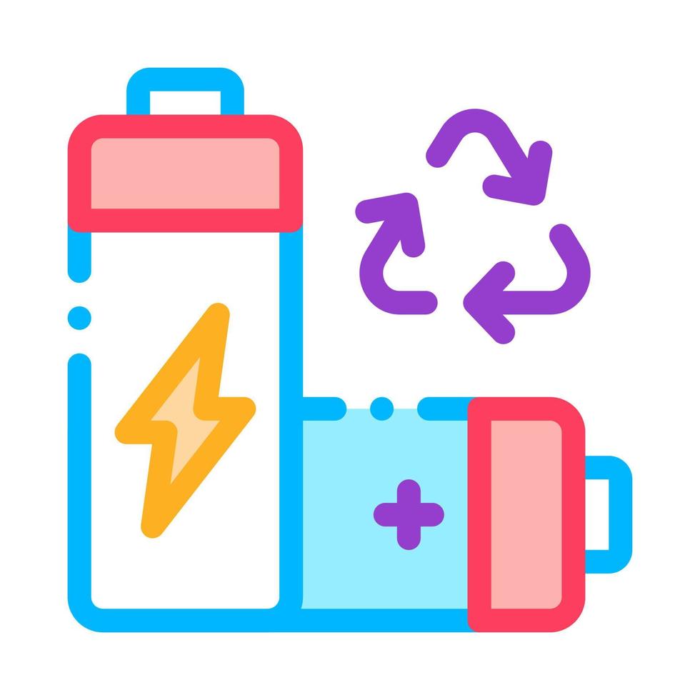 Recycling Batterie Symbol Vektor Umriss Illustration