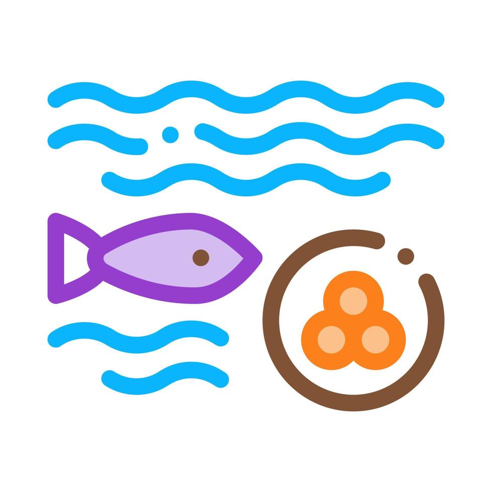fisk lägger kaviar ikon vektor översikt illustration