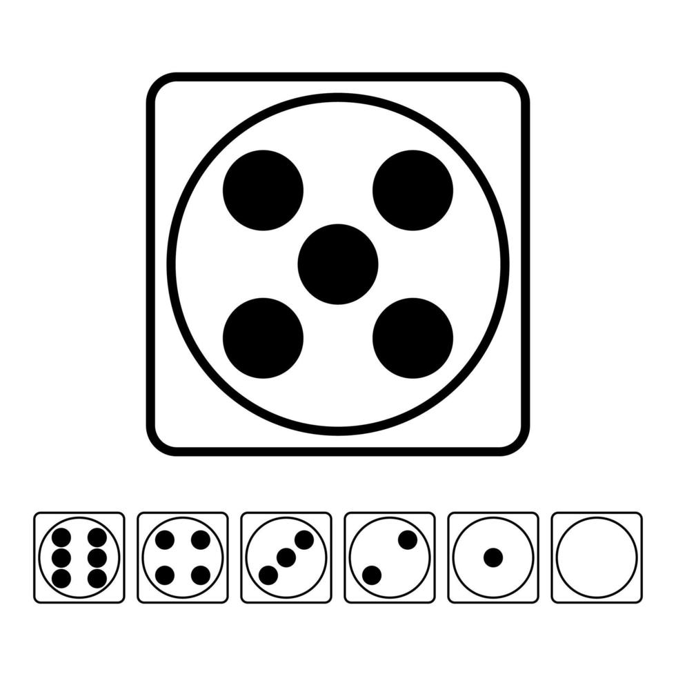 spelar tärningar platt ikoner vektor uppsättning. för spelar styrelse kasino spel. isolerat på vit