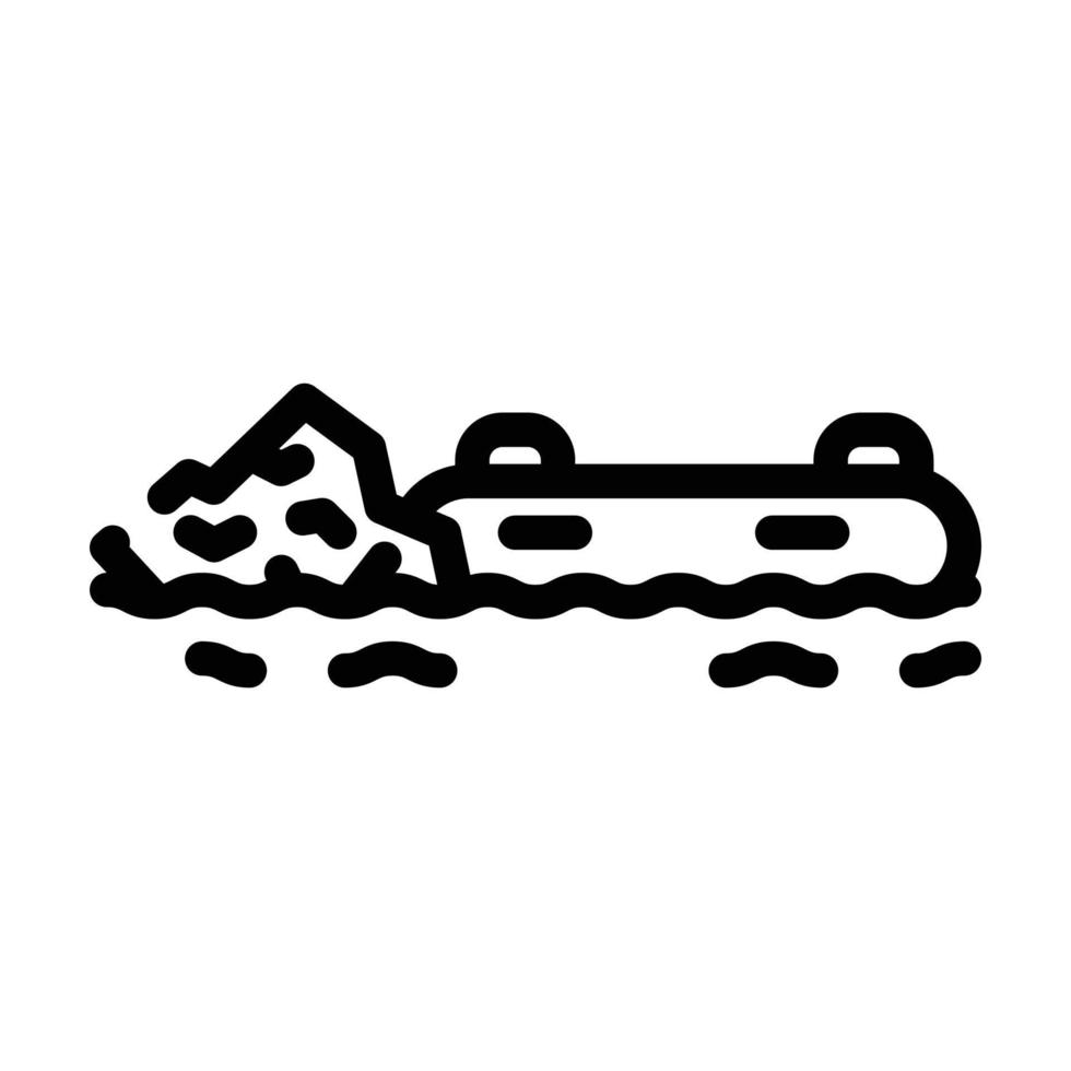 Rafting Wassersport Symbol Leitung Vektor Illustration