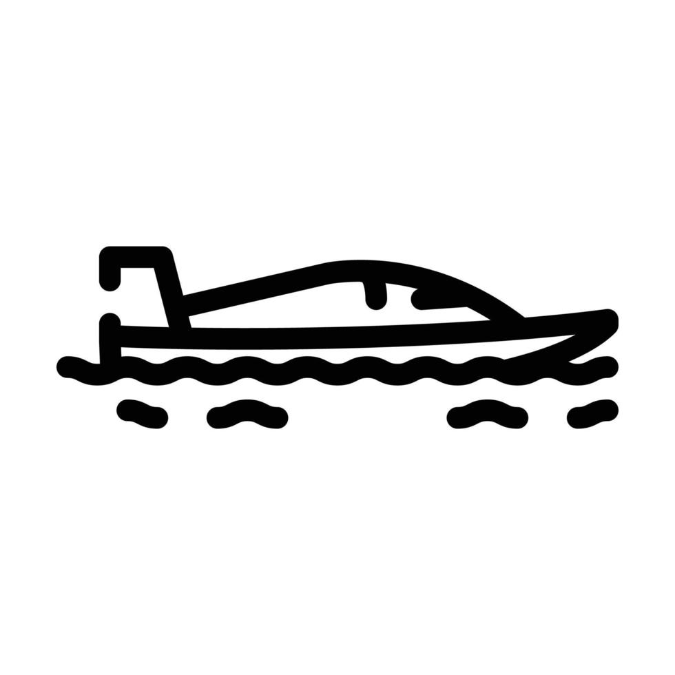 motorbåt vatten sport linje ikon vektor illustration