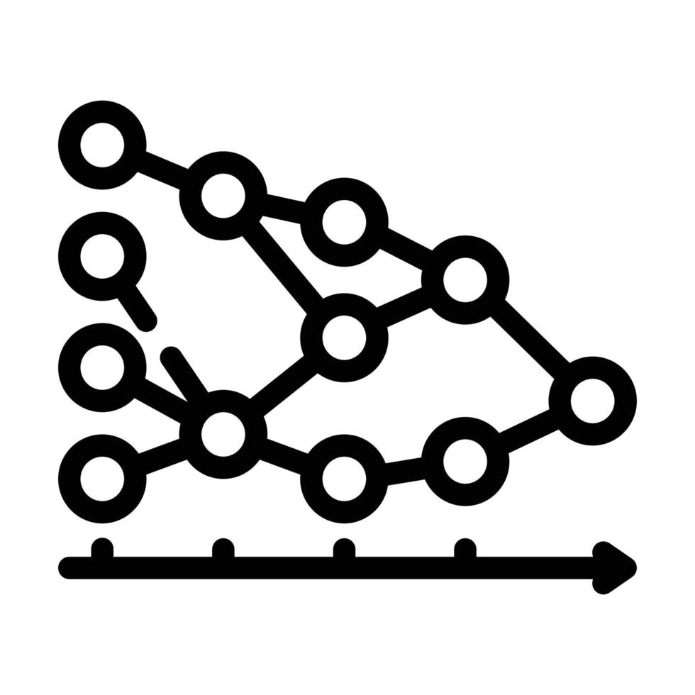 algoritm data vetenskap linje ikon vektor illustration