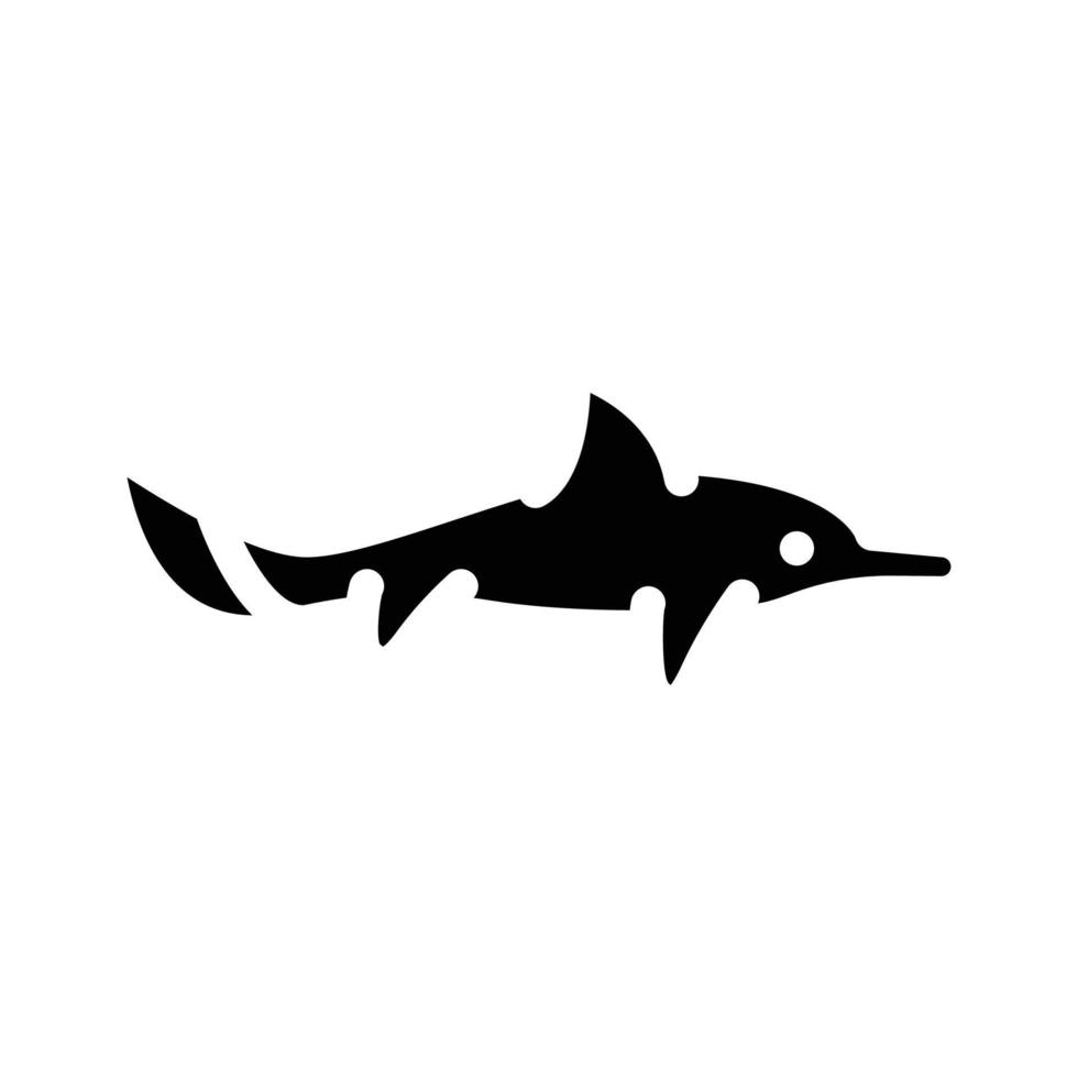 Ichthyosaurus Dinosaurier Glyphe Symbol Vektor Illustration Zeichen