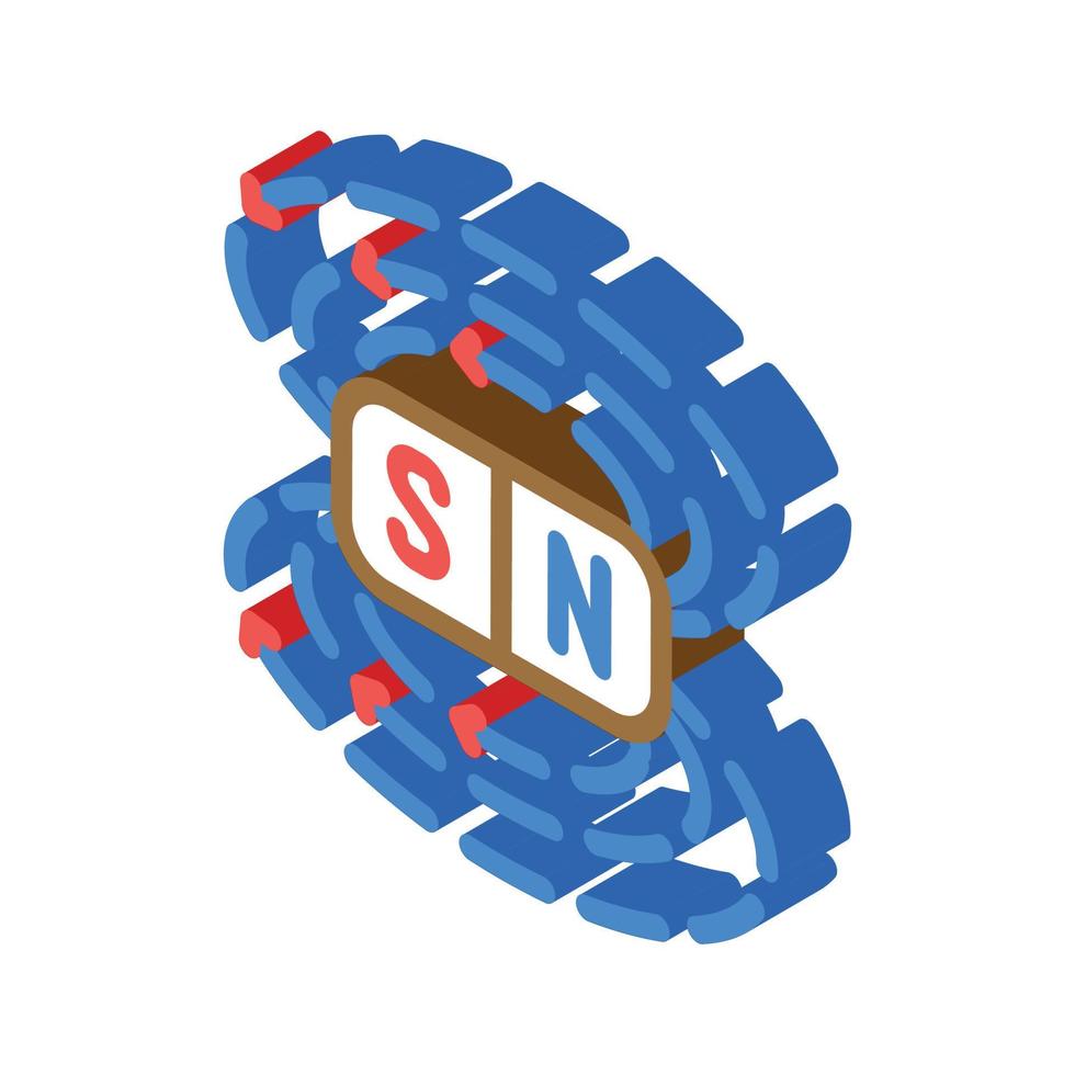 Feld elektromagnetische isometrische Symbolvektorillustration vektor