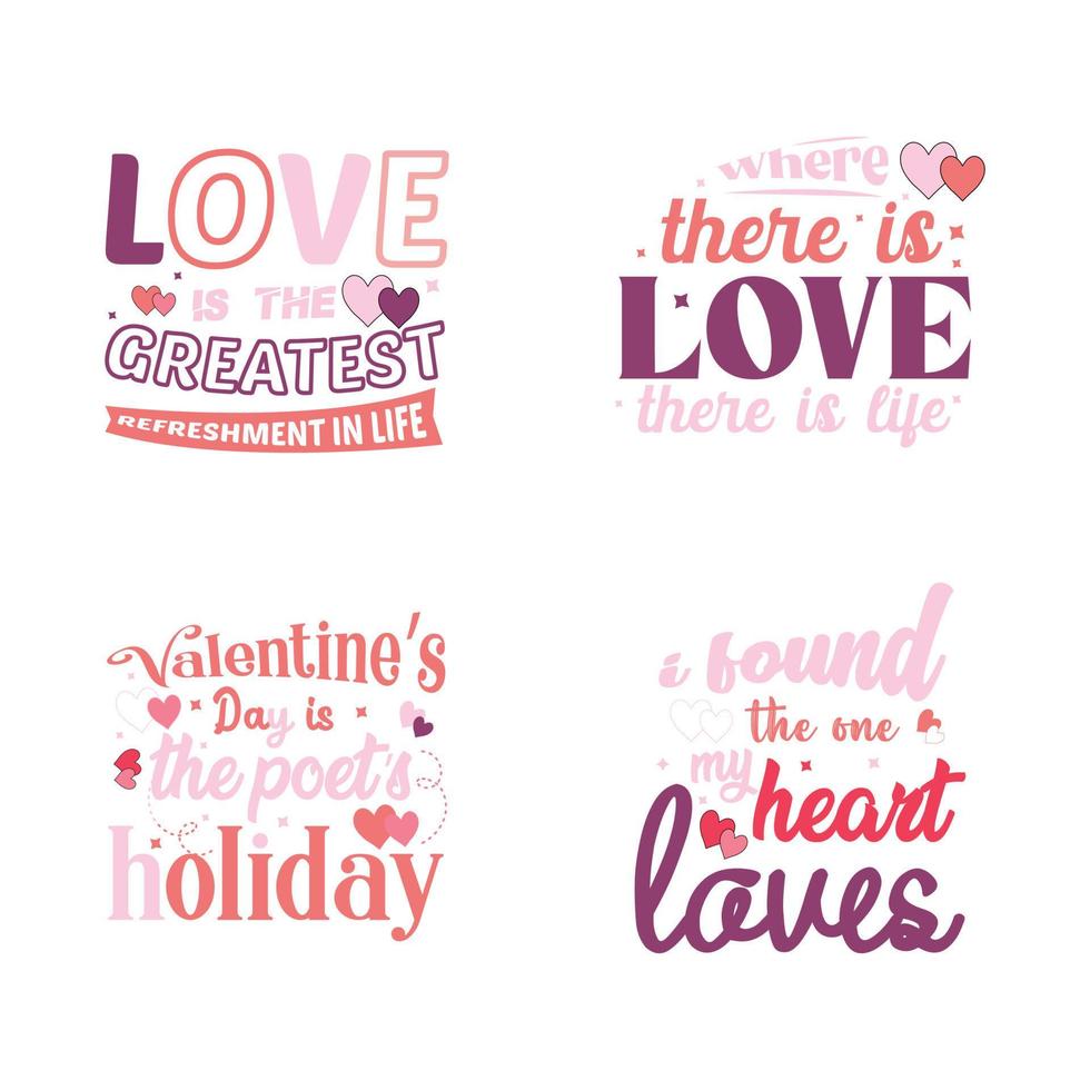 Valentinstag Typografie Design Vektor Hintergrund