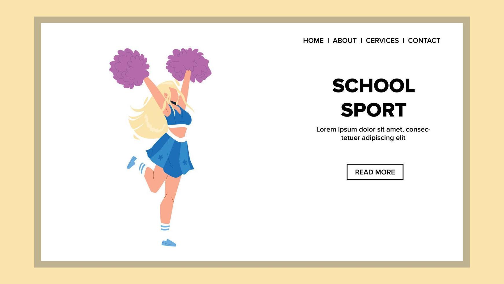 Schulsport-Cheerleader-Tanz mit Pon-Pon-Vektor vektor