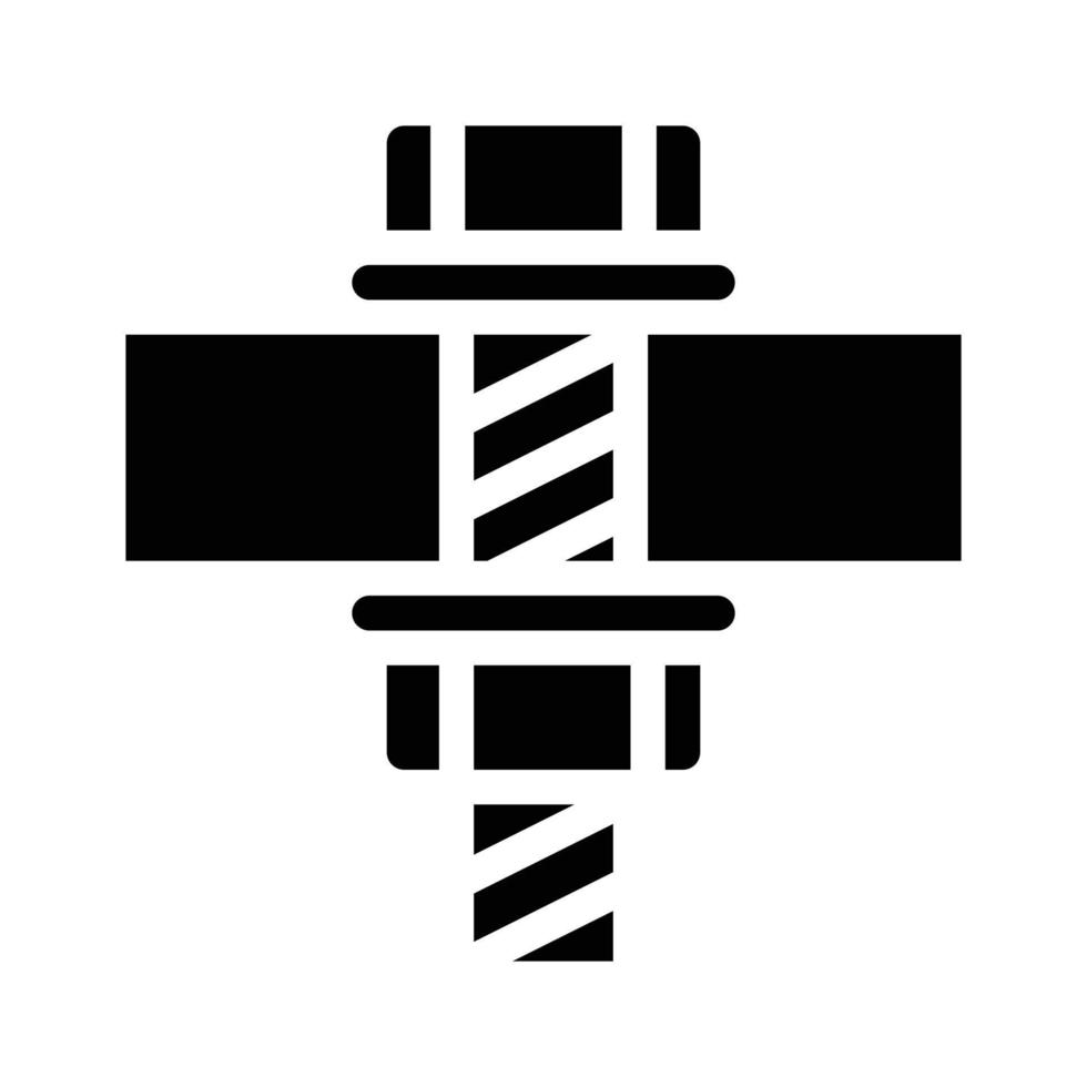 Befestigungsschraube wasserdichte Schicht Glyphe Symbol Vektor Illustration