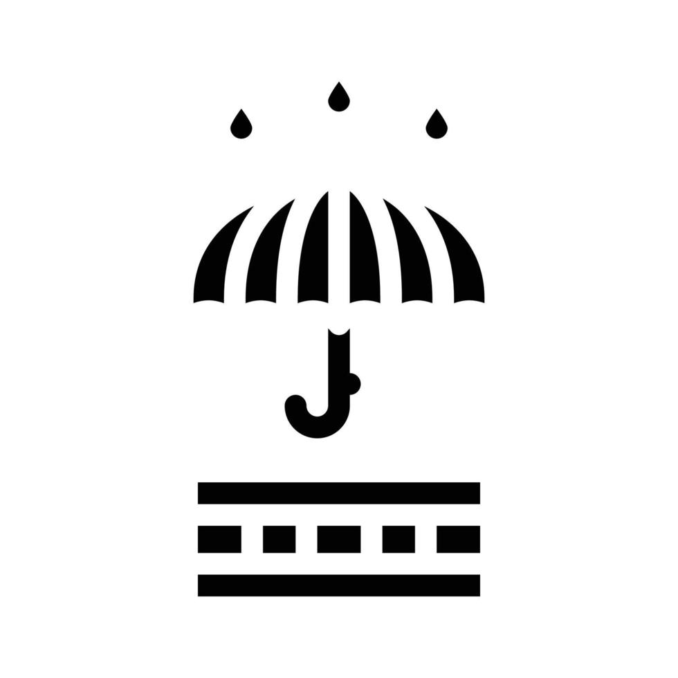 paraply vattentät lager glyf ikon vektor illustration