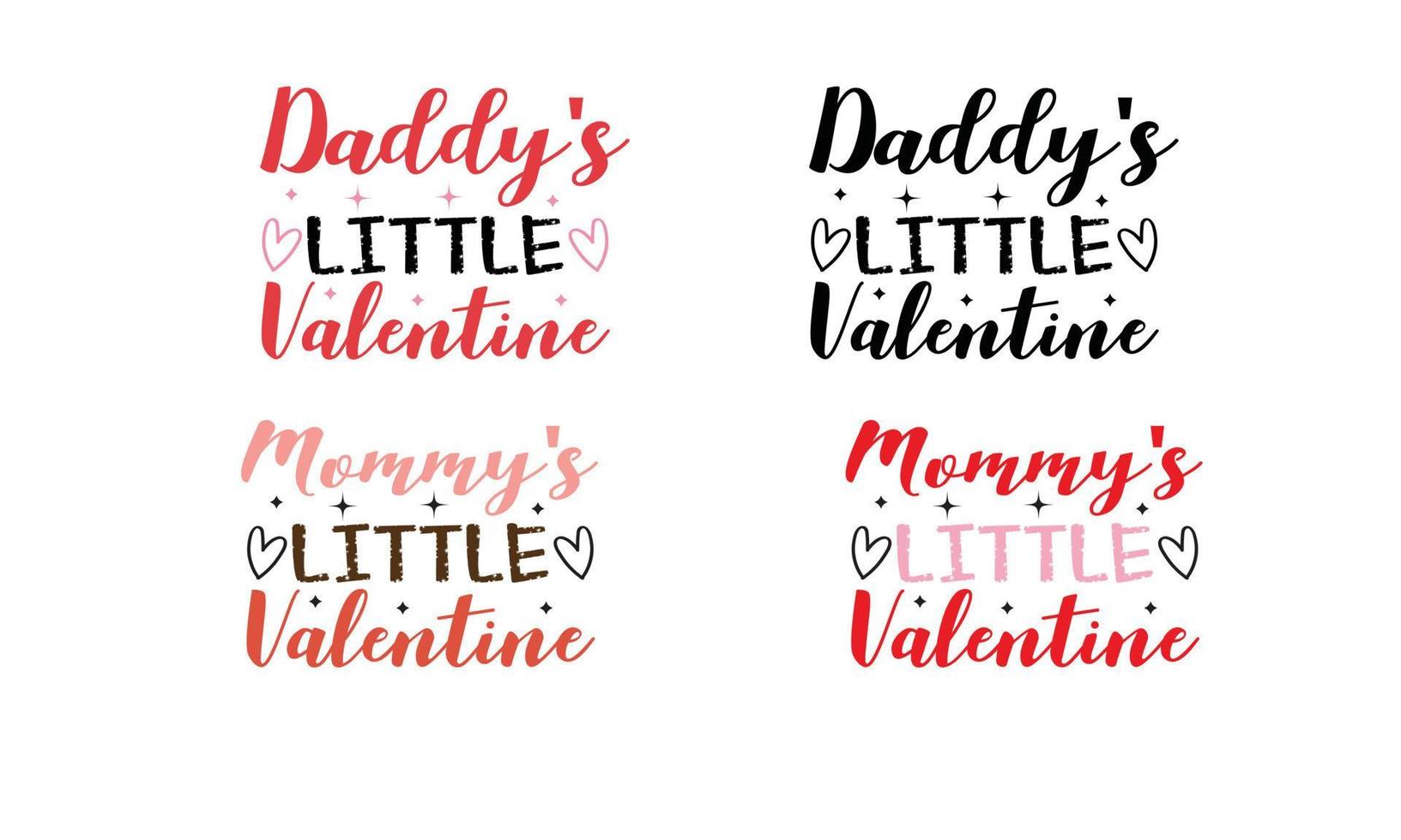 mammas liten alla hjärtans dag, pappas liten valentine design. vektor