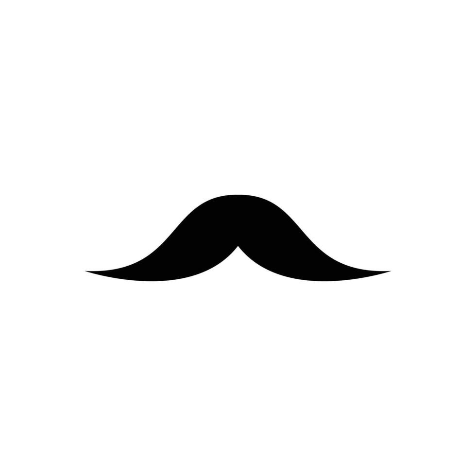 eps10 svart vektor mustasch fast konst ikon eller logotyp isolerat på vit bakgrund. svartvit hipster mustasch symbol i en enkel platt trendig modern stil för din hemsida design, och mobil app