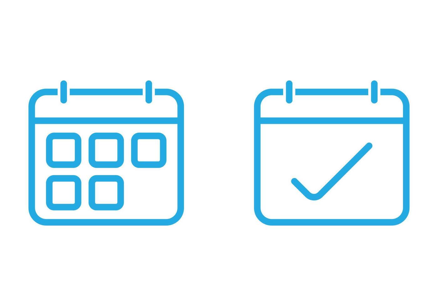 eps10 blauer Vektorkalender, Zeitplanlinie Kunstsymbol oder Logo isoliert auf weißem Hintergrund. Datums- oder Planerumrisssymbol in einem einfachen, flachen, trendigen, modernen Stil für Ihr Website-Design und mobile App vektor