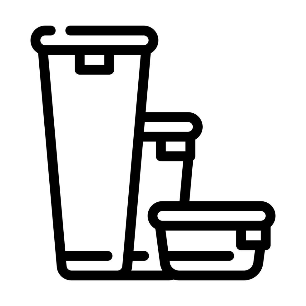 Verschiedene Höhen der Lunchbox-Liniensymbol-Vektorillustration vektor