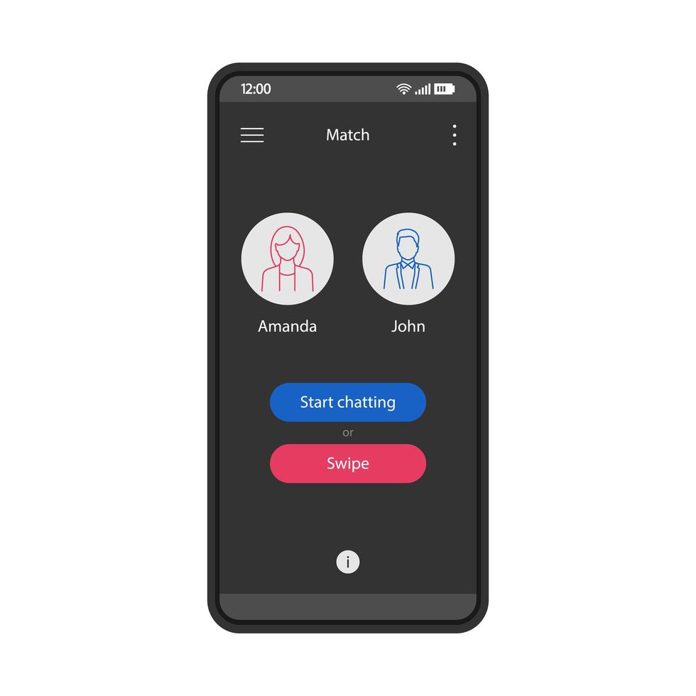 Dating-App-Schnittstellenvorlage vektor