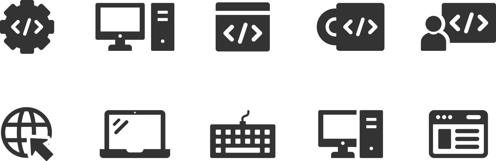 Symbolvektorillustration für Computer und Programmierung vektor