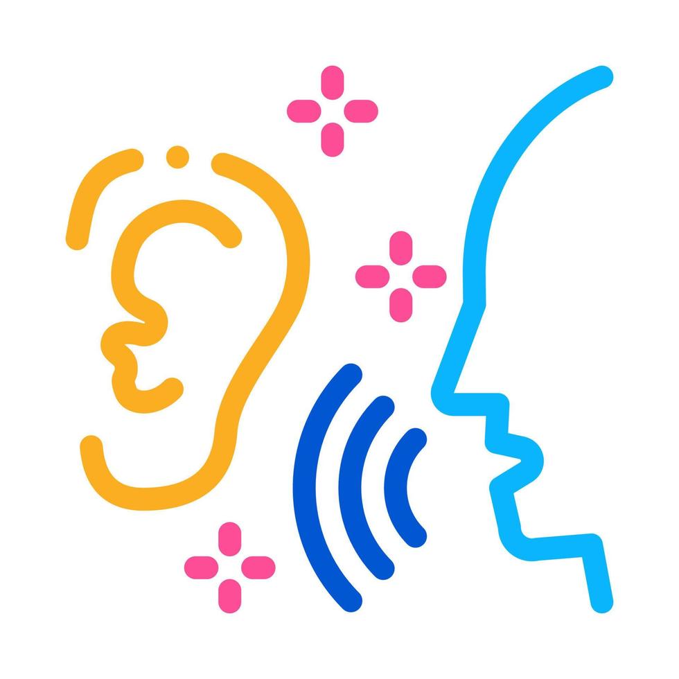 lyssnande till mänsklig sång vektor illustration