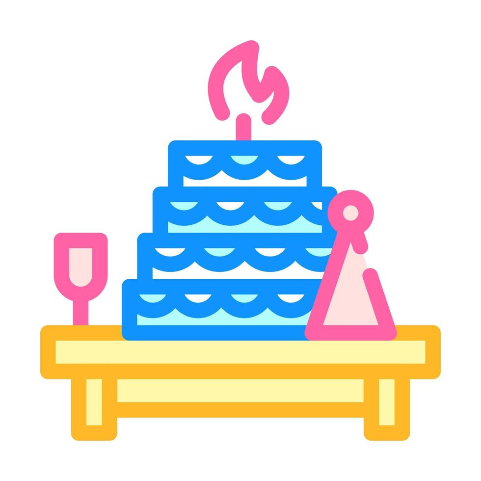 Geburtstagsereignis Farbe Symbol Vektor Illustration Farbe