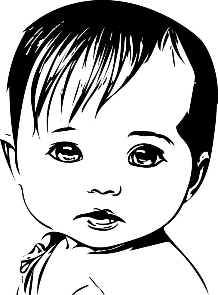 söt och enkel bebis linje konst illustrationer vektor