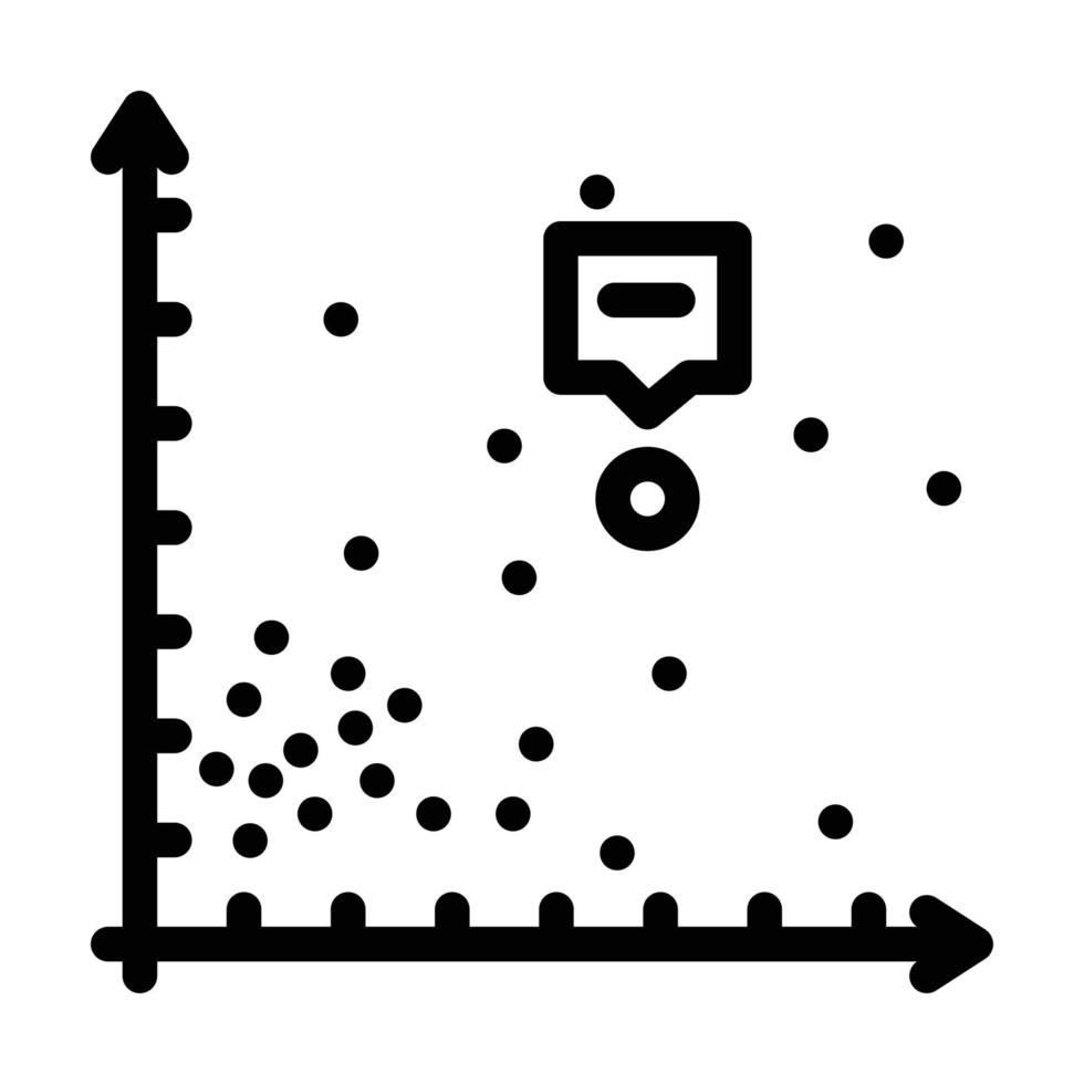 Dot Plot Visualisierungslinie Symbol Vektor Illustration