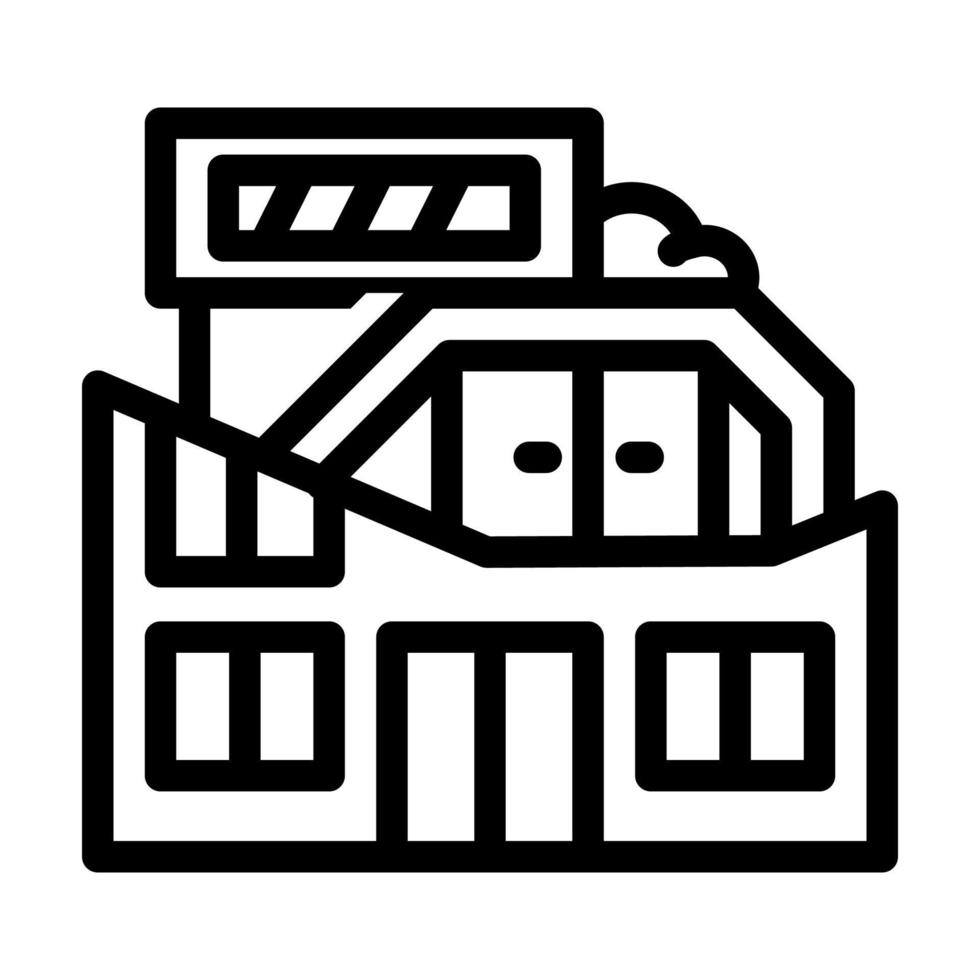 ovanligt formad hus arkitektur linje ikon vektor illustration