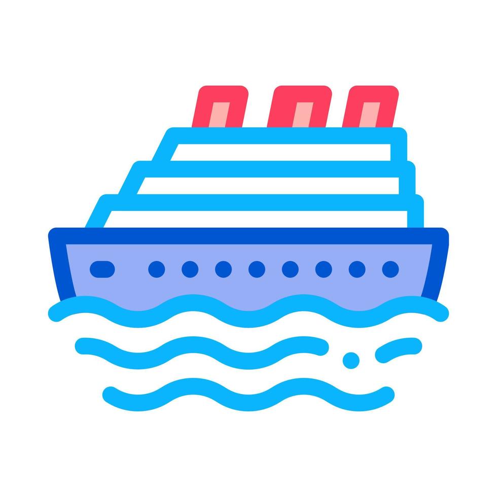 Kreuzfahrtschiff Symbol Vektor Umriss Illustration