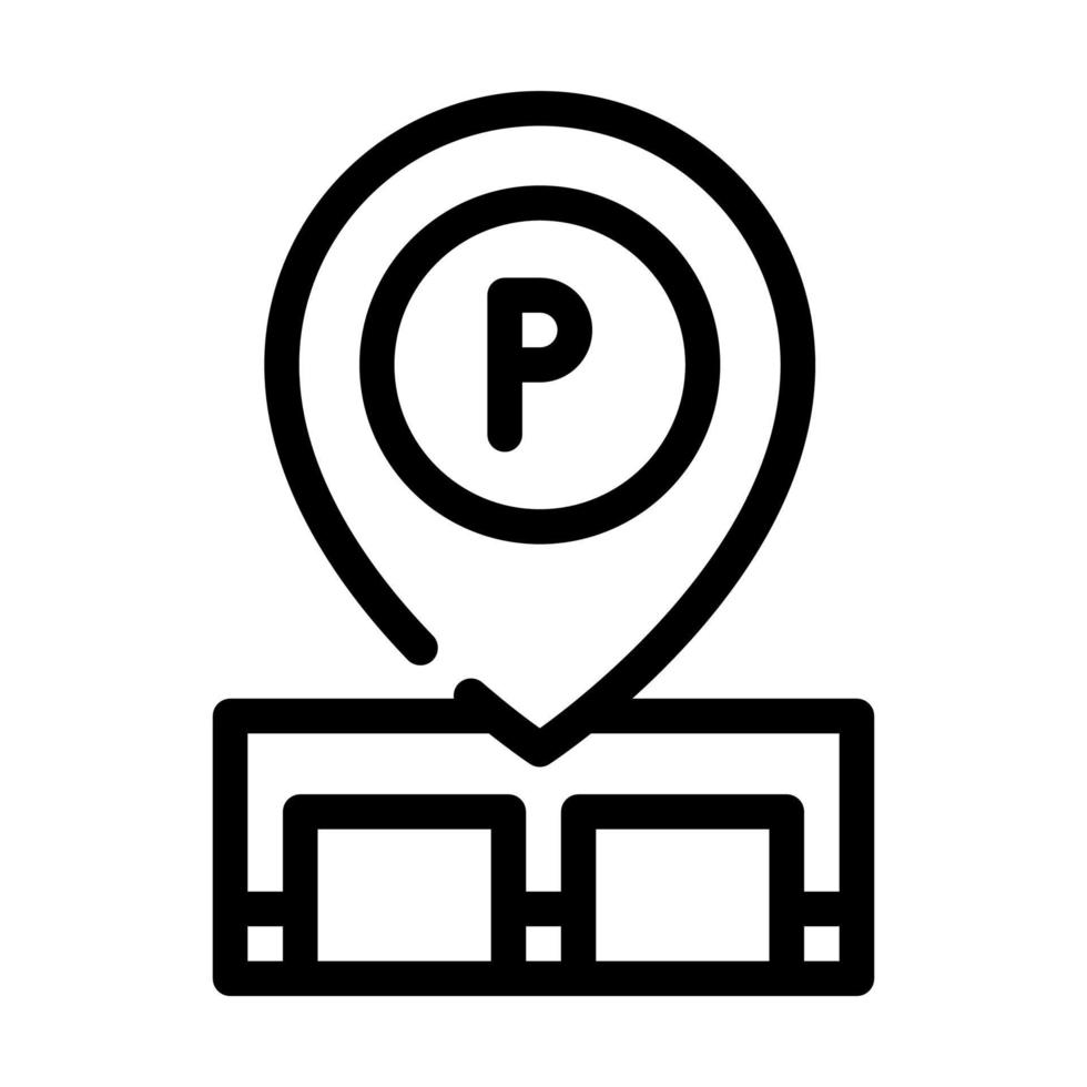 gps mark av parkering plats linje ikon vektor illustration