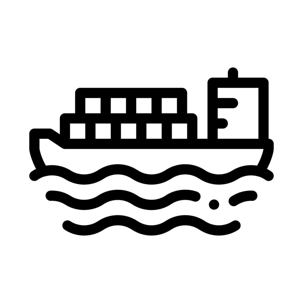 Frachtschiff auf See Symbol Vektor Umriss Illustration