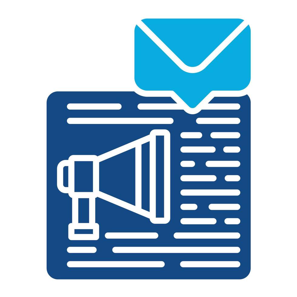 E-Mail-Direktmarketing-Glyphe zweifarbiges Symbol vektor