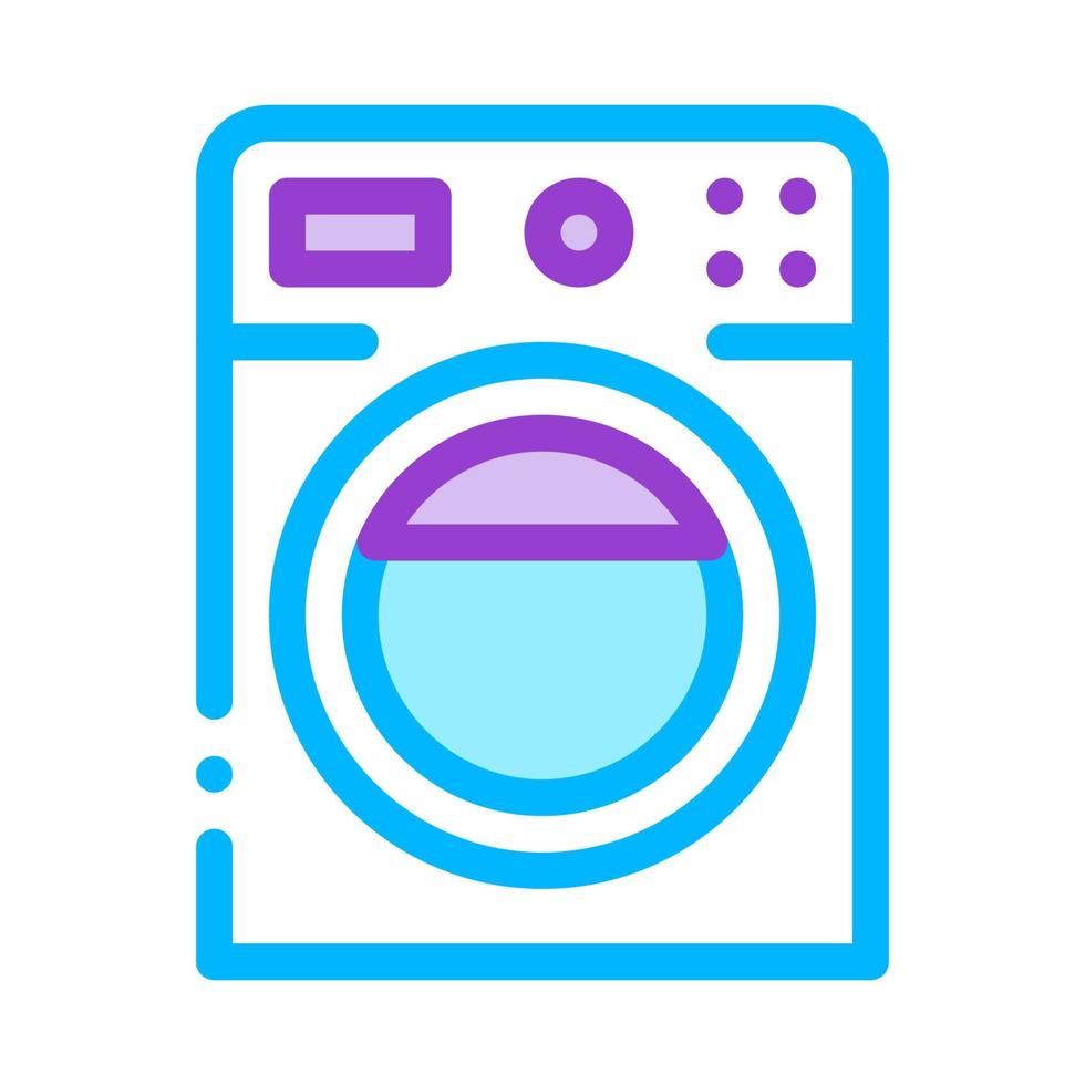 tvättning hus maskin vektor tecken tunn linje ikon