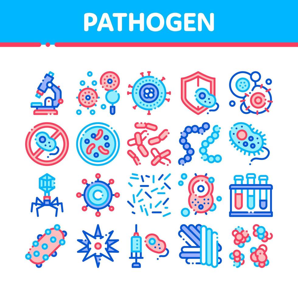 Sammlung Krankheitserreger Elemente Vektor Zeichen Symbole gesetzt