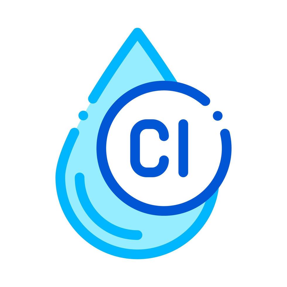 Vektorsymbol für die Wasserbehandlung mit Clorum-Flüssigkeitstropfen vektor