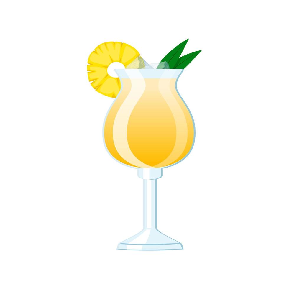 pina colada cocktail tecknad serie vektor illustration