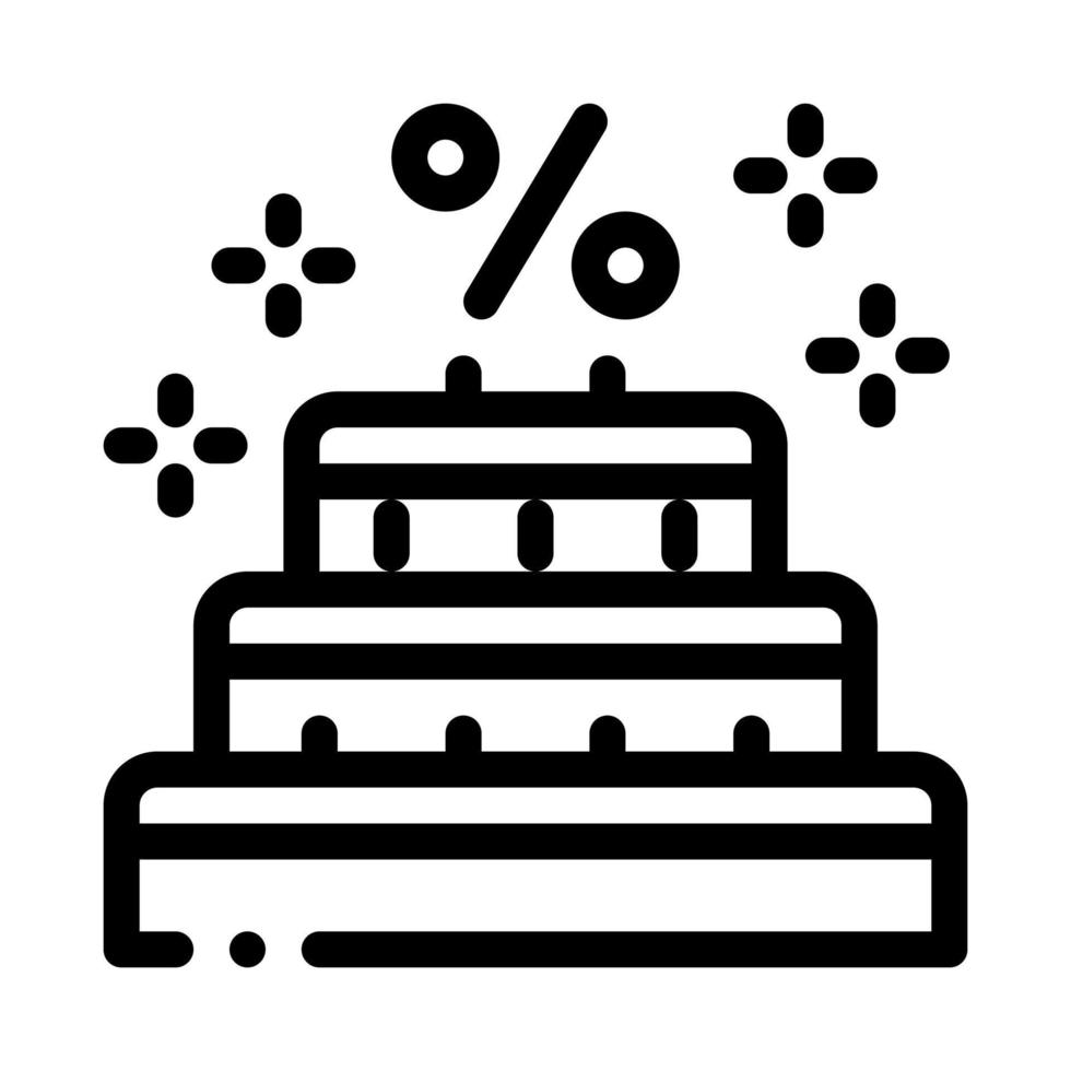 Geburtstagsverkaufsrabatt schwarze Ikonenvektorillustration vektor