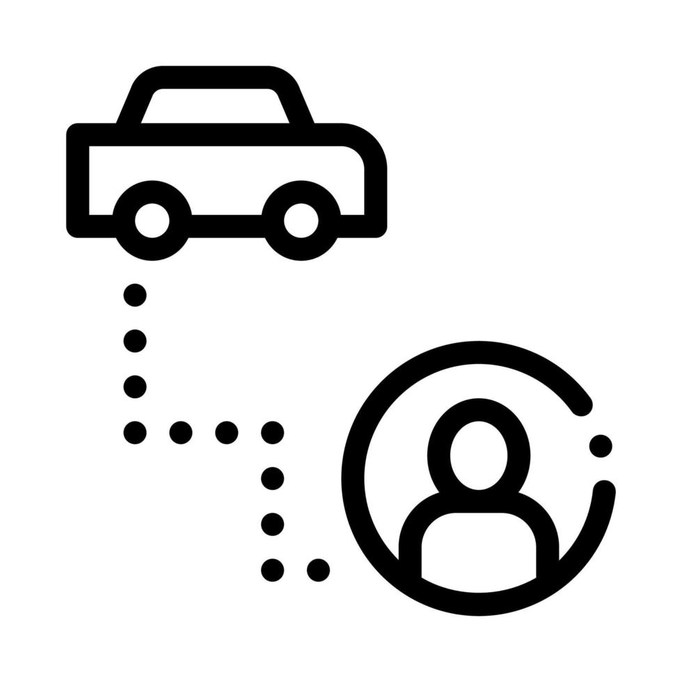 passagerare destination uppkopplad taxi ikon vektor illustration