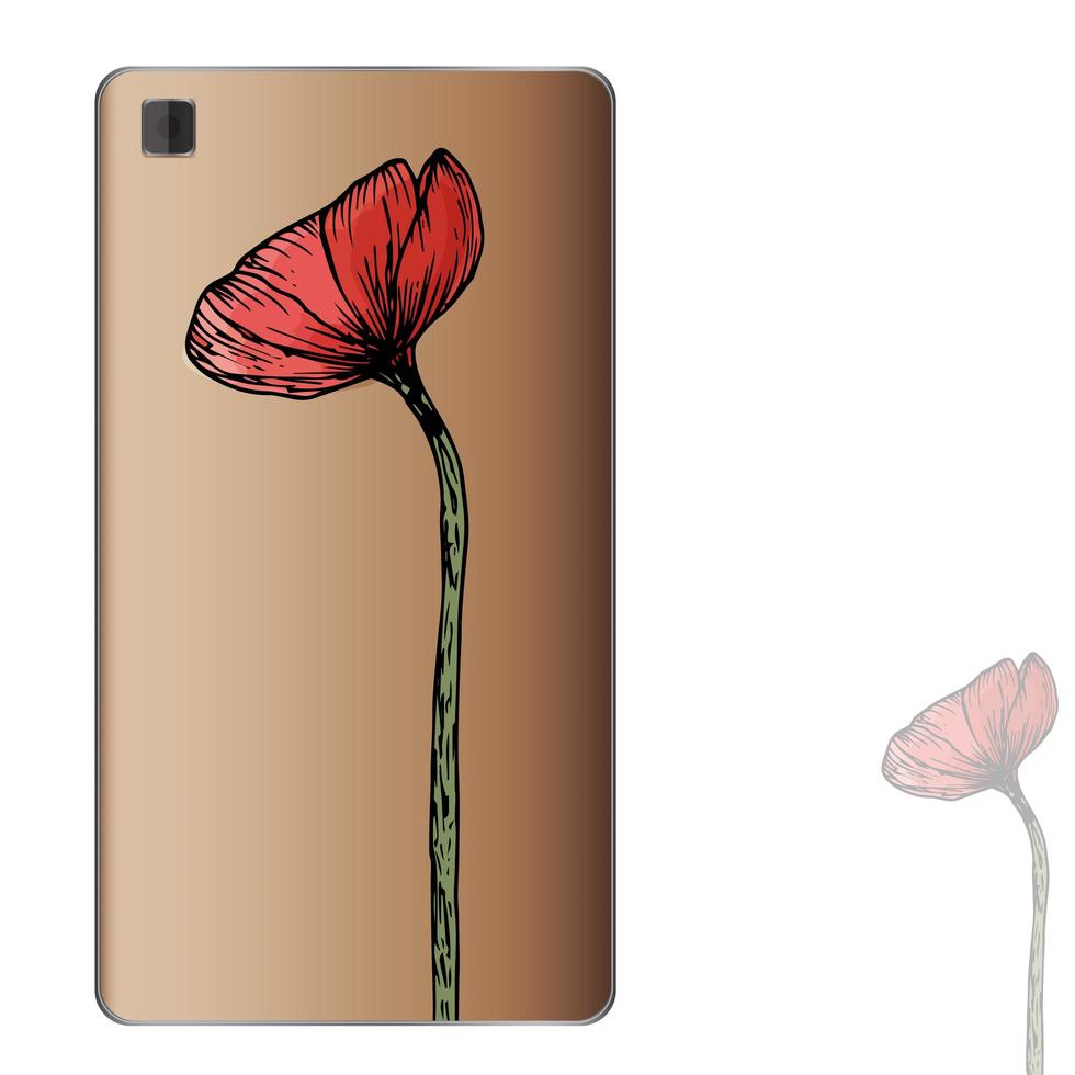 Telefon mit Mohn in Deckung vektor