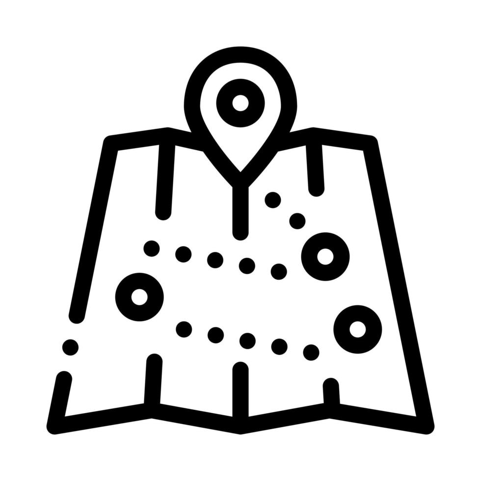 Touristenkarte mit Standortsymbol-Vektorumrissillustration vektor