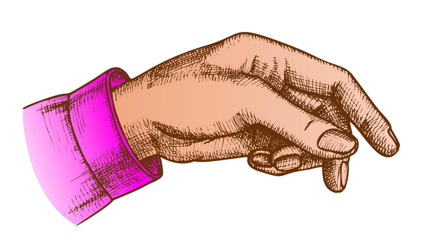 Färg kvinna hand pekare finger som visar gest vektor