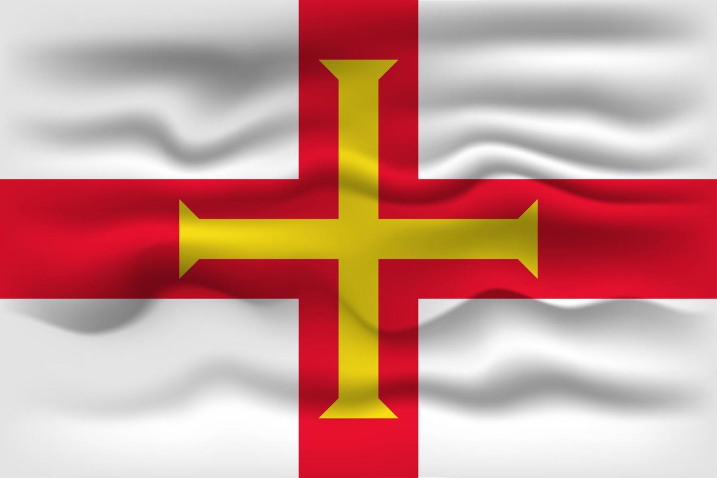 schwenkende Flagge des Landes Guernsey. Vektor-Illustration. vektor