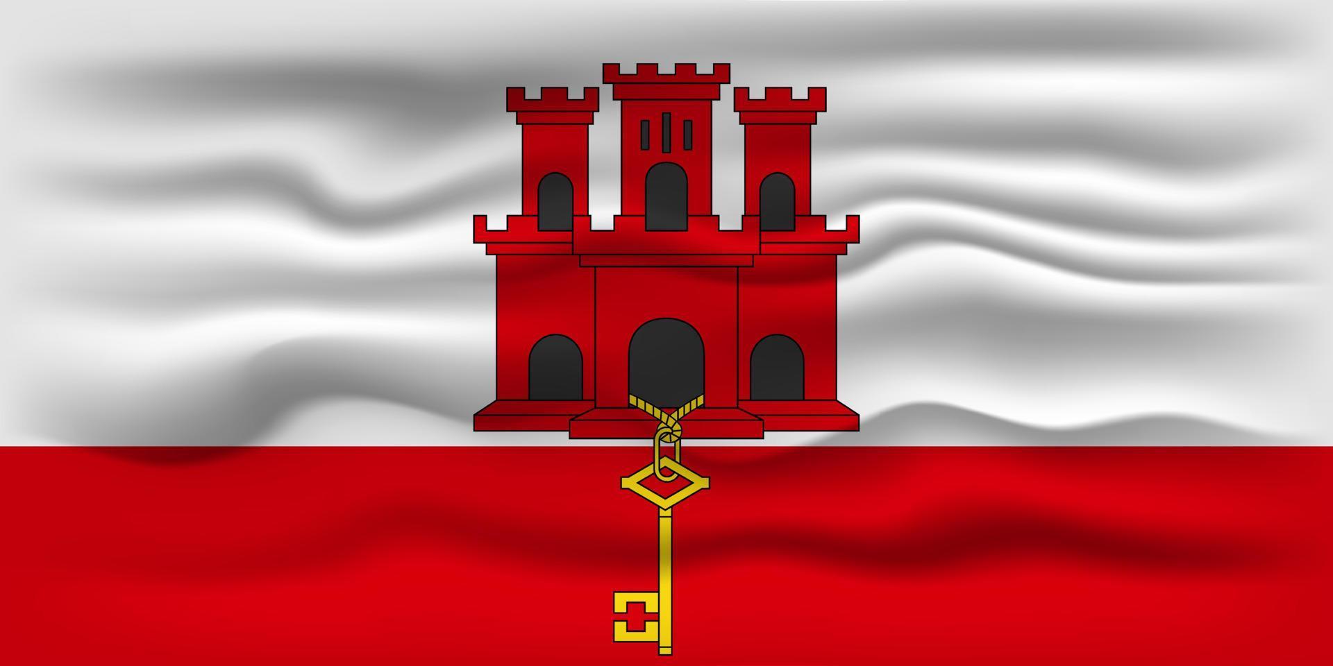 vinka flagga av de Land gibraltar. vektor illustration.