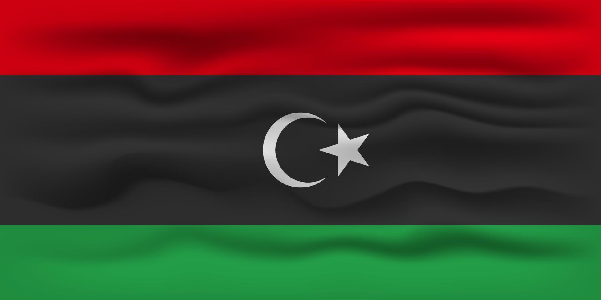 Wehende Flagge des Landes Libyen. Vektor-Illustration. vektor